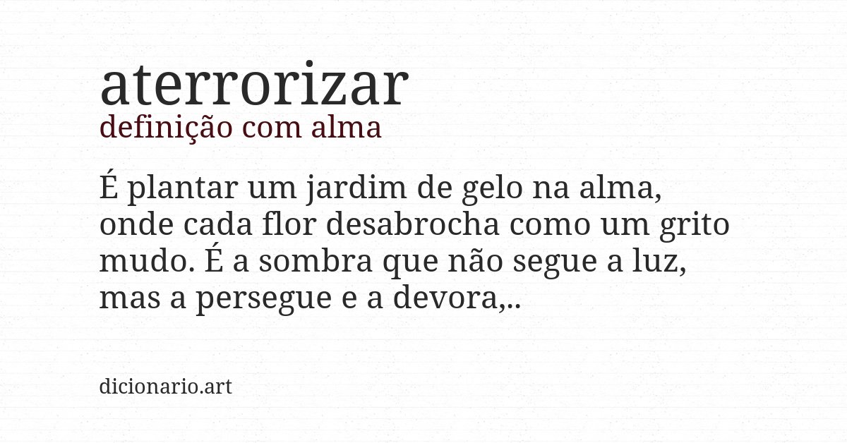 Definição com alma de aterrorizar