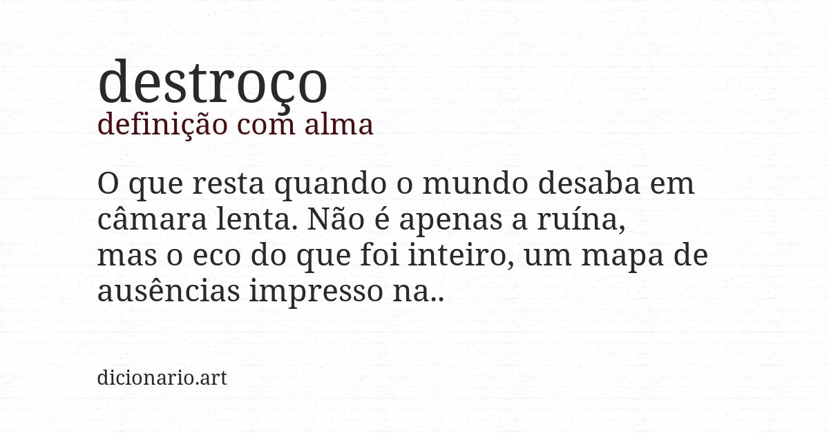 Definição com alma de destroço