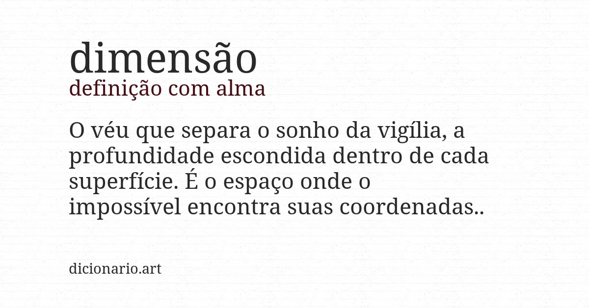 Definição com alma de dimensão
