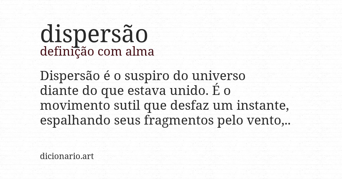 Definição com alma de dispersão