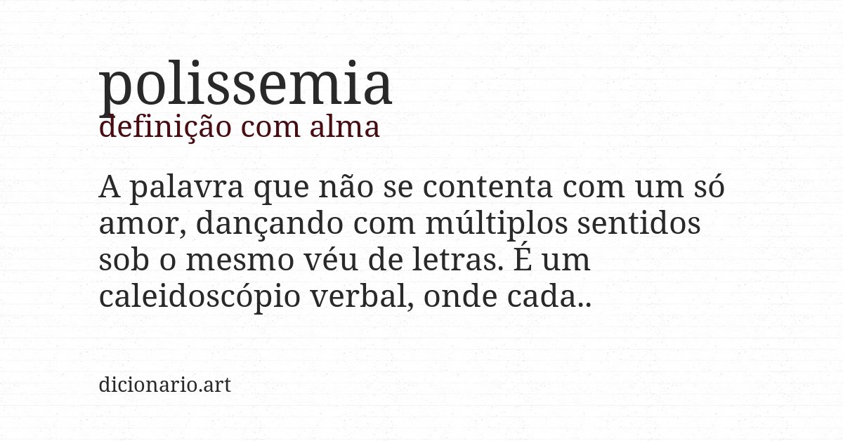 Definição com alma de polissemia
