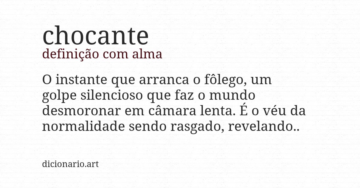 Definição com alma de chocante