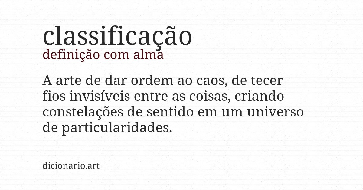 Definição com alma de classificação