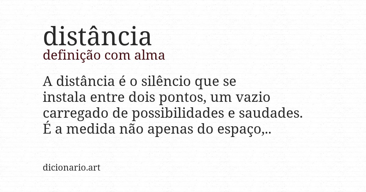 Definição com alma de distância