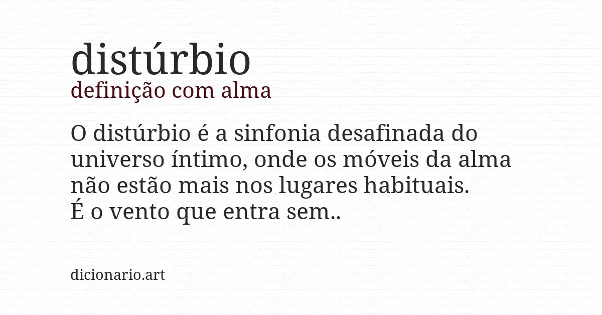 Definição com alma de distúrbio