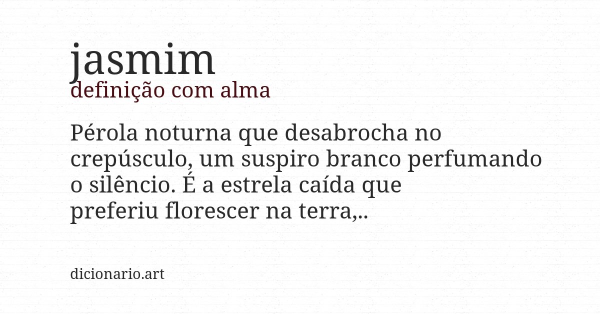 Definição com alma de jasmim