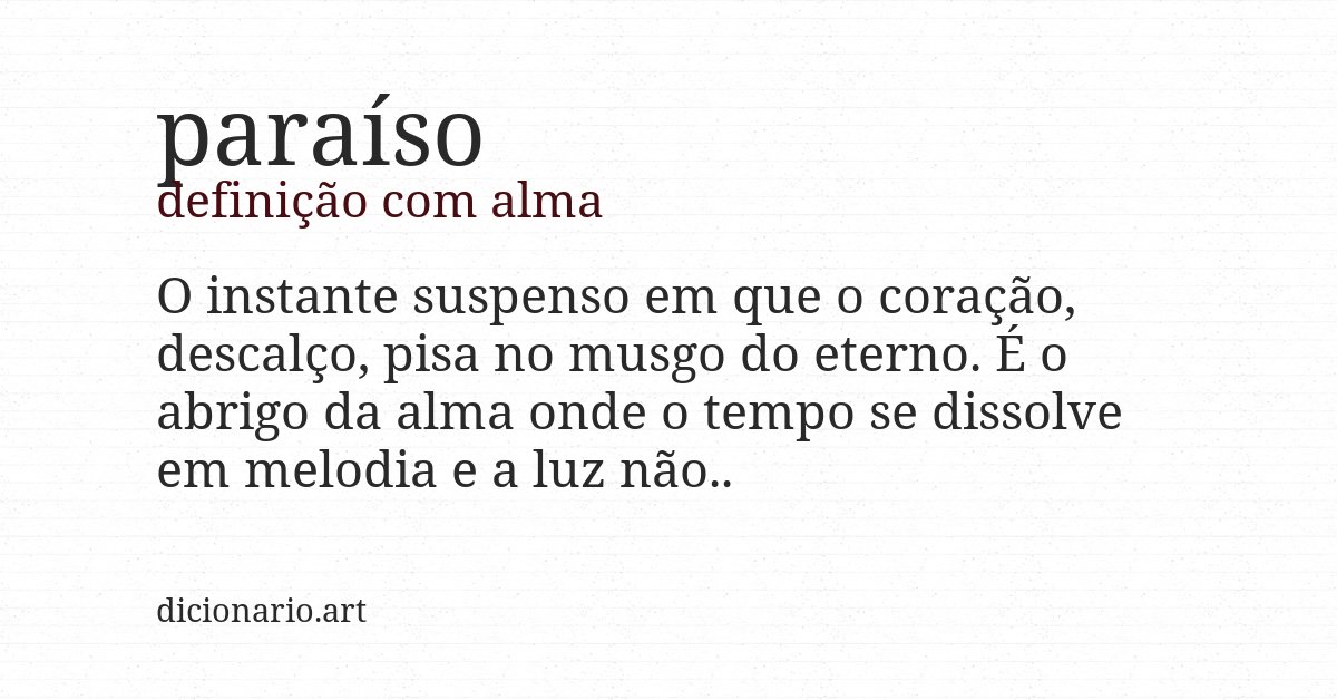 Definição com alma de paraíso