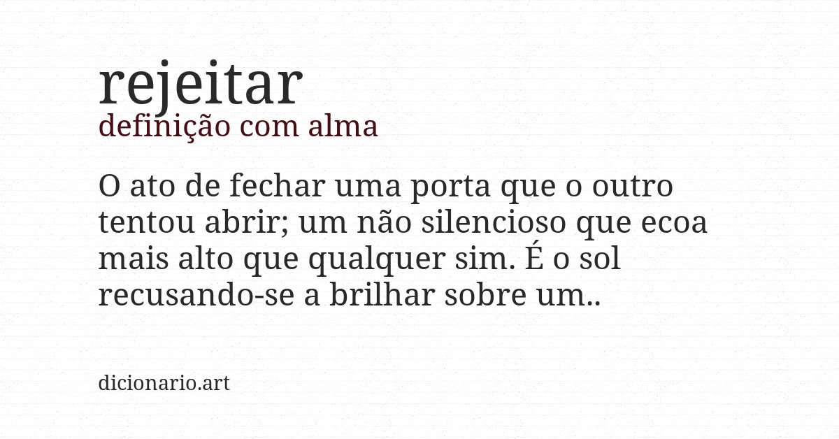 Definição com alma de rejeitar