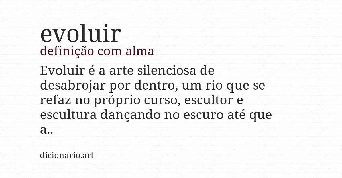 Definição com alma de evoluir