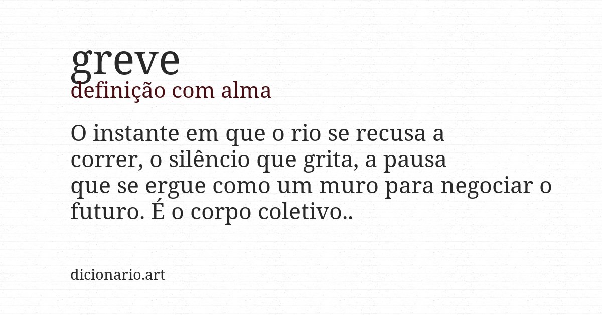 Definição com alma de greve