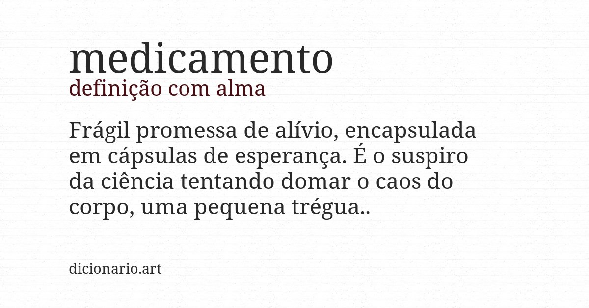 Definição com alma de medicamento