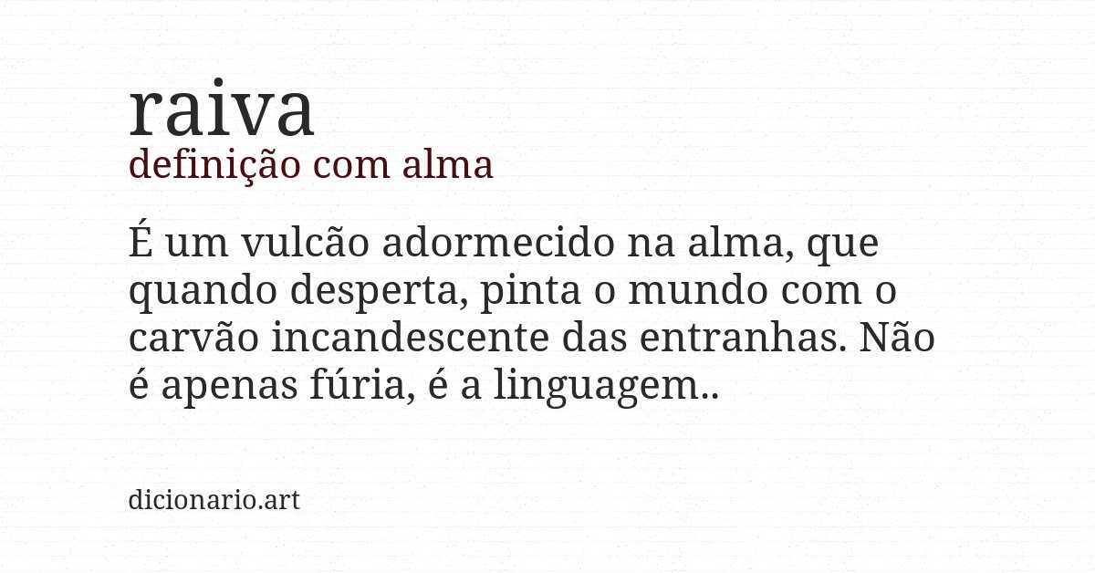 Definição com alma de raiva