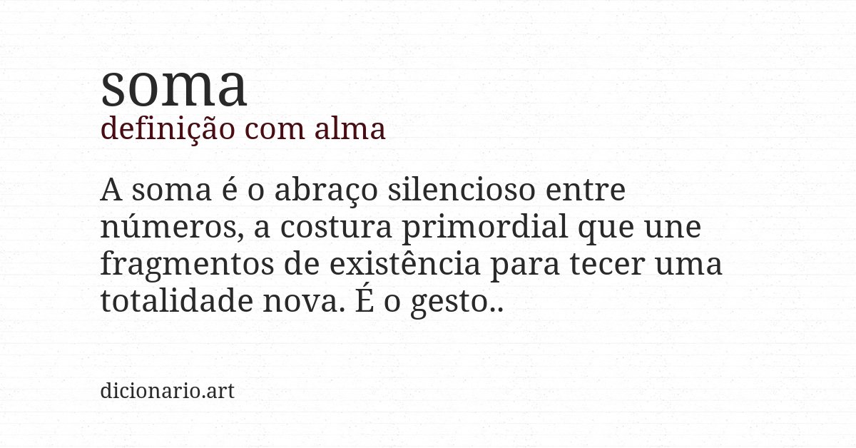 Definição com alma de soma