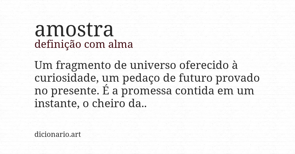 Definição com alma de amostra