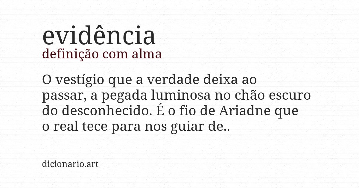 Definição com alma de evidência