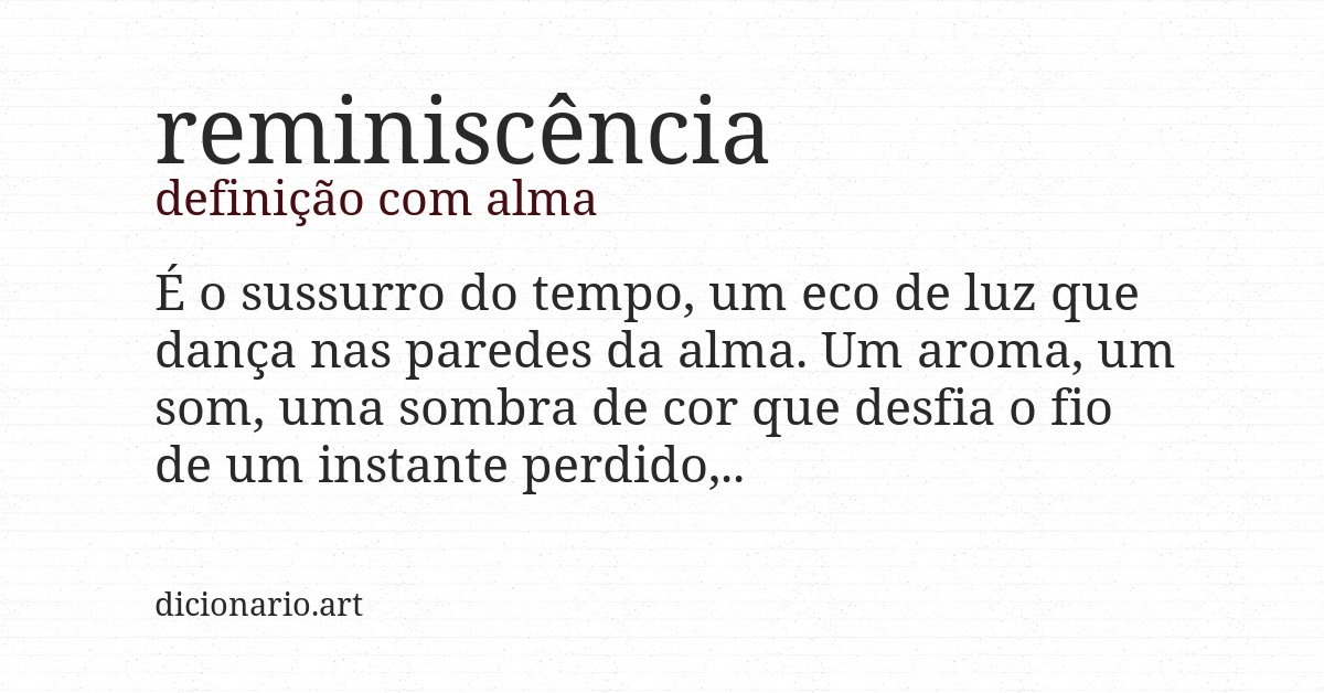 Definição com alma de reminiscência
