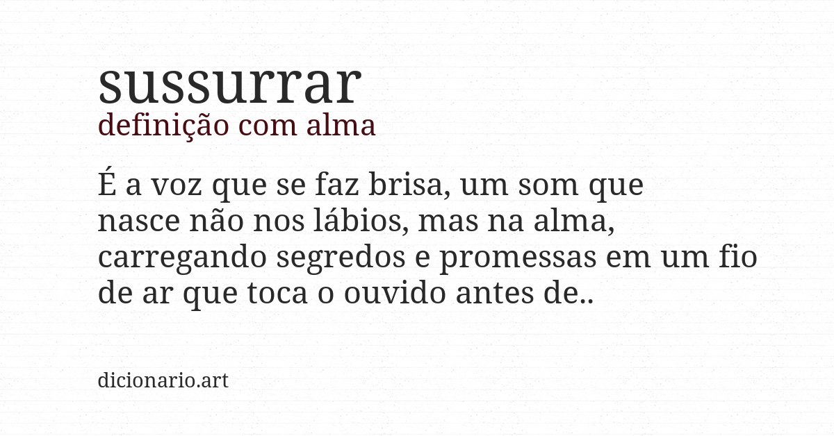 Definição com alma de sussurrar