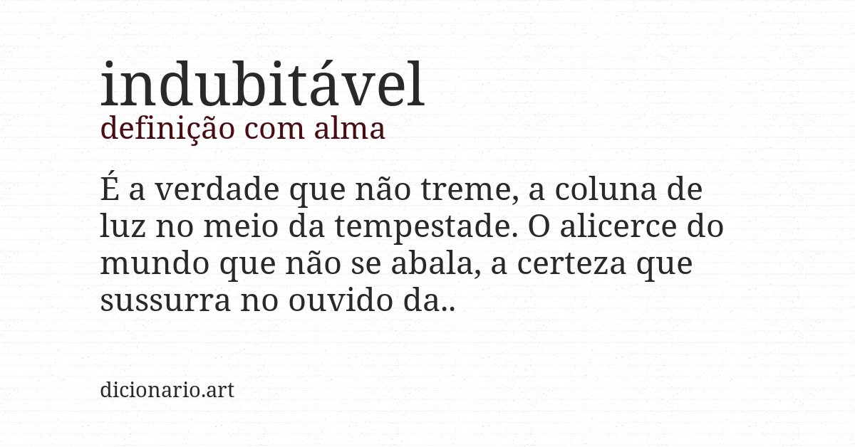 Definição com alma de indubitável