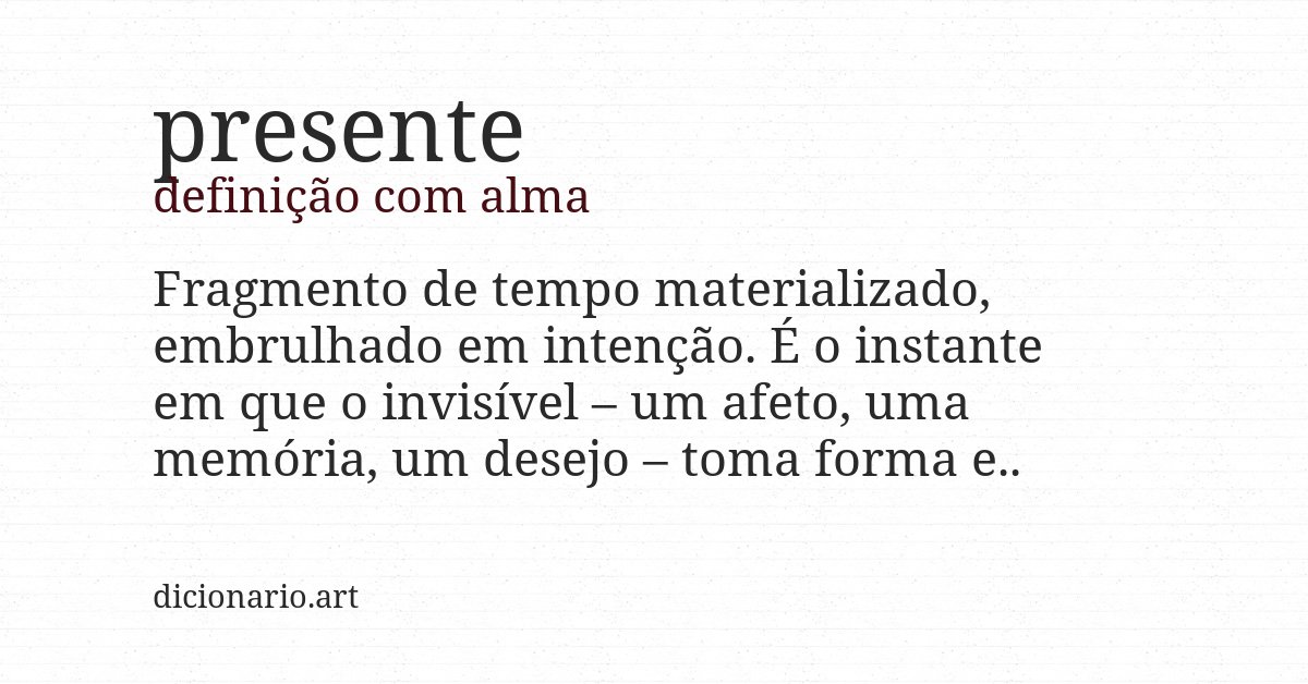 Definição com alma de presente