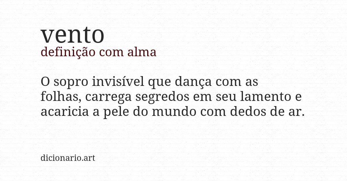 Definição com alma de vento