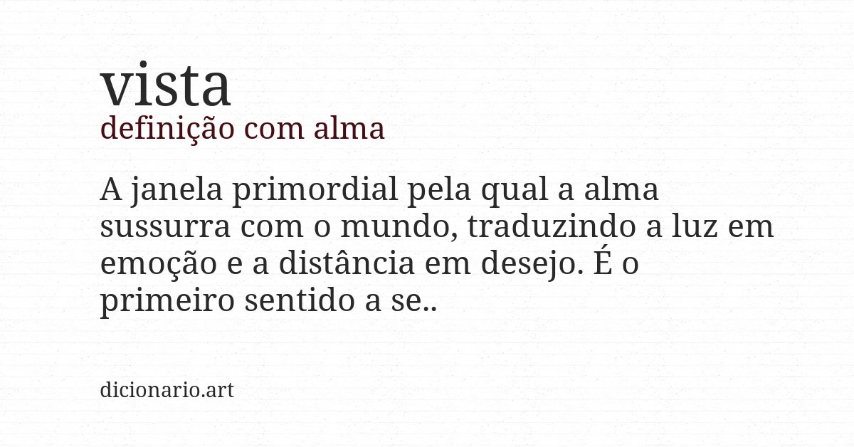 Definição com alma de vista