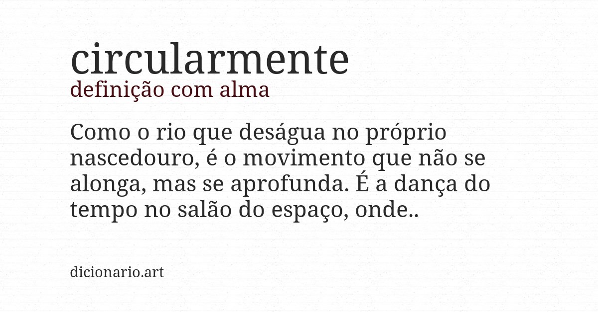 Definição com alma de circularmente