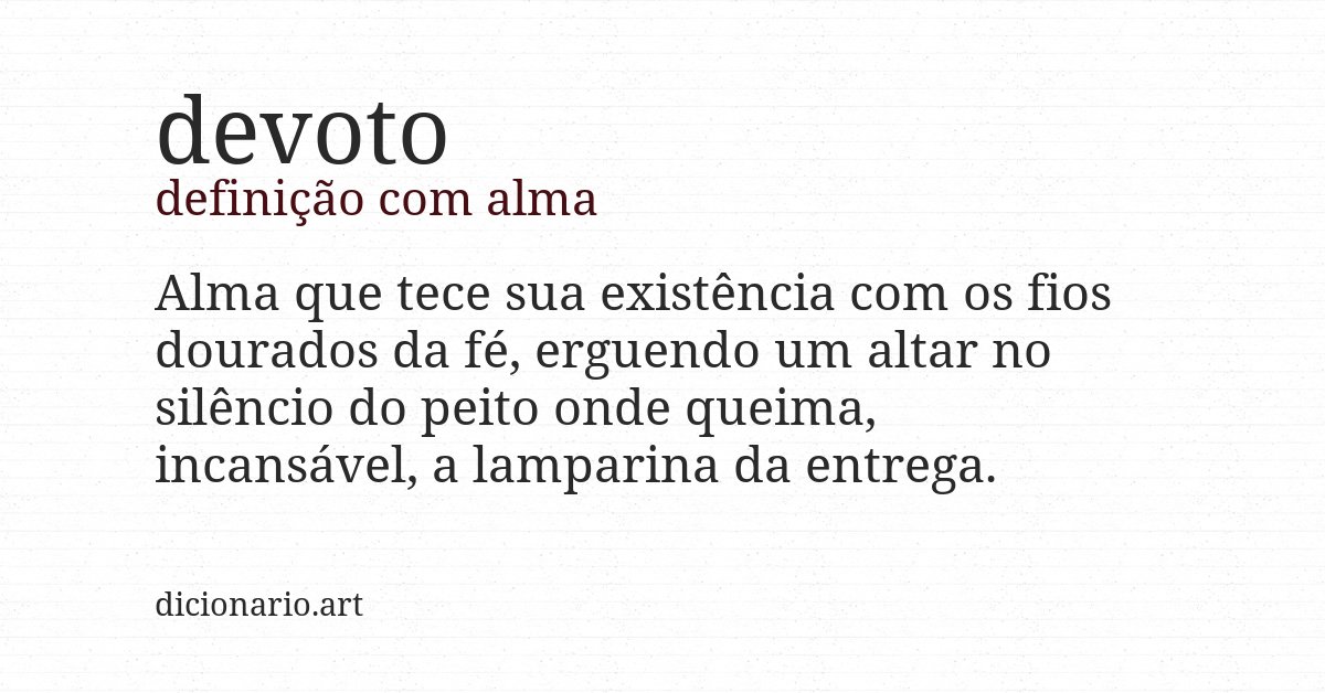 Definição com alma de devoto
