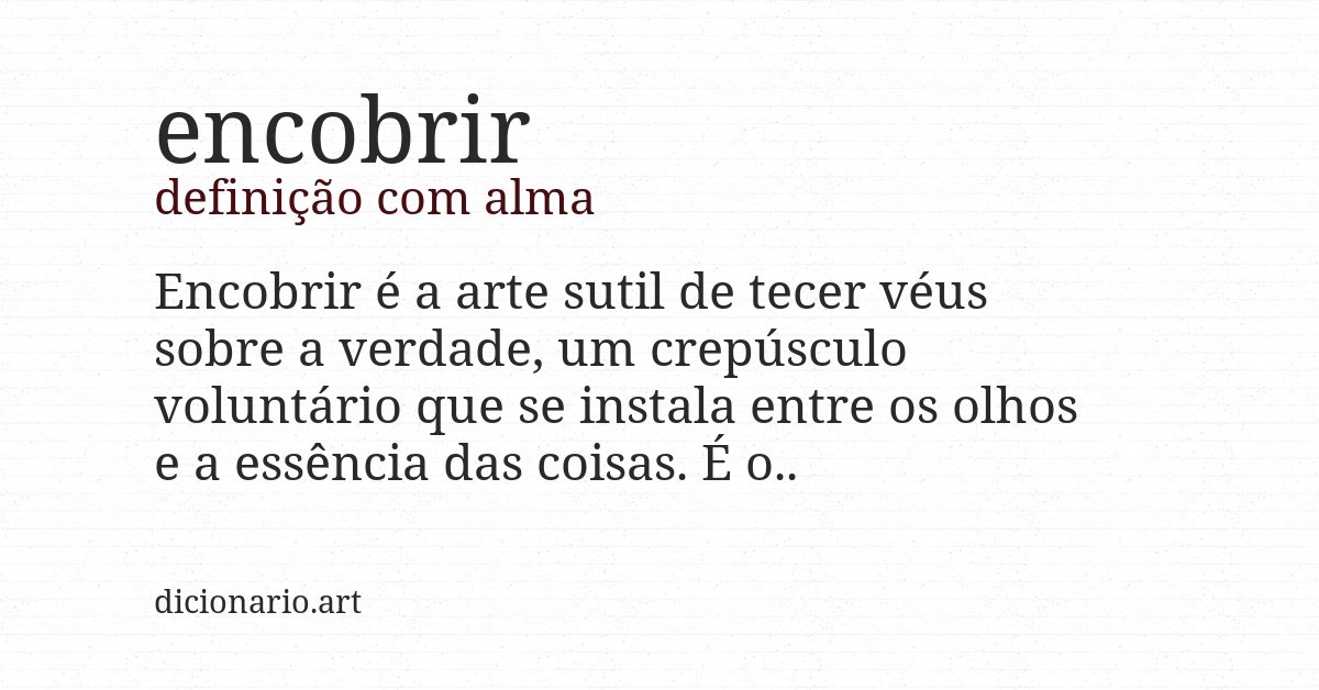 Definição com alma de encobrir