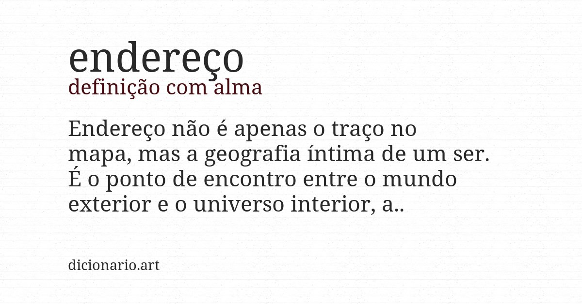 Definição com alma de endereço