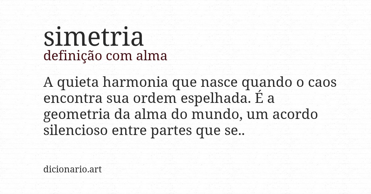 Definição com alma de simetria