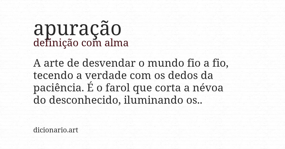 Definição com alma de apuração