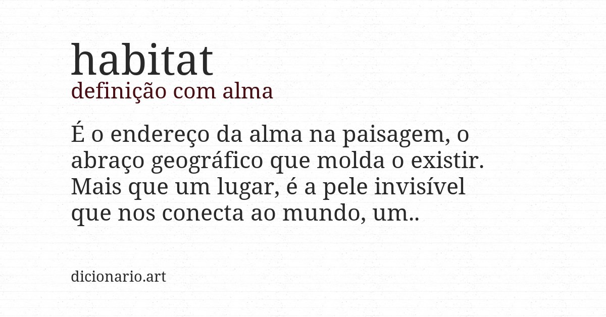 Definição com alma de habitat