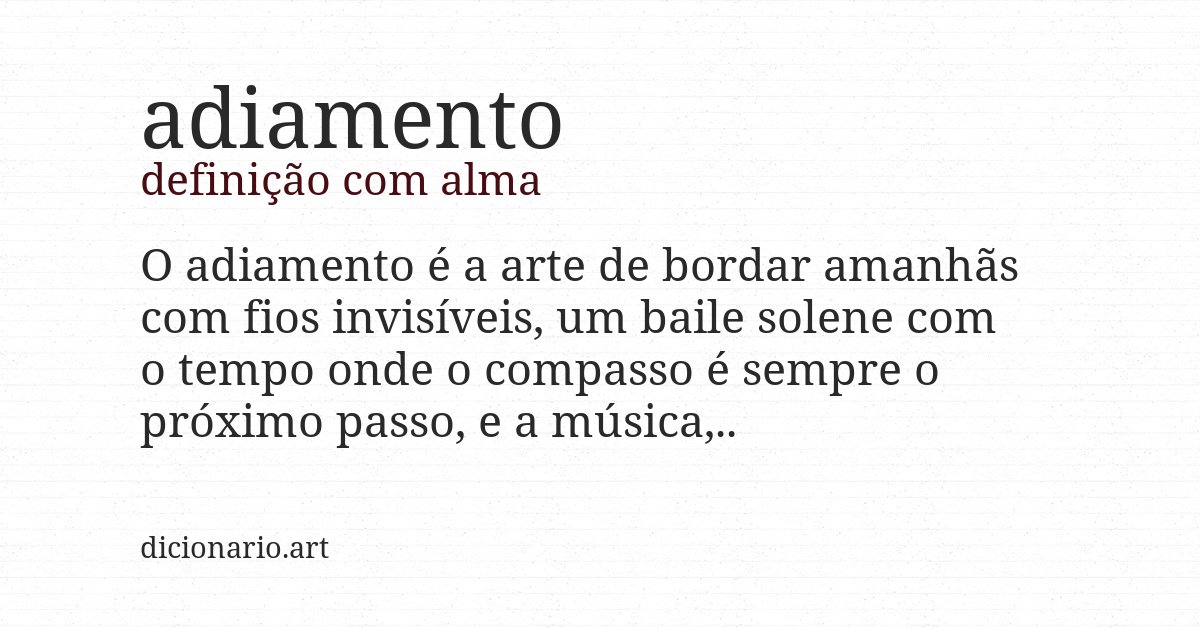 Definição com alma de adiamento