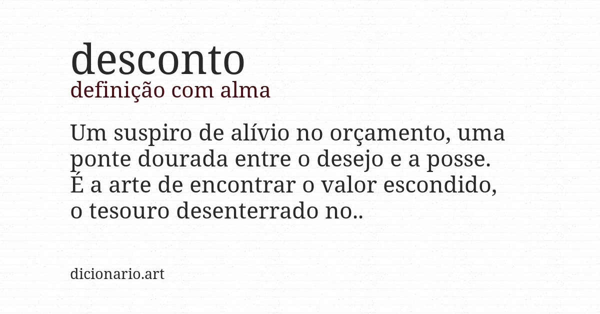 Definição com alma de desconto