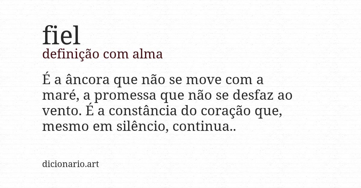 Definição com alma de fiel