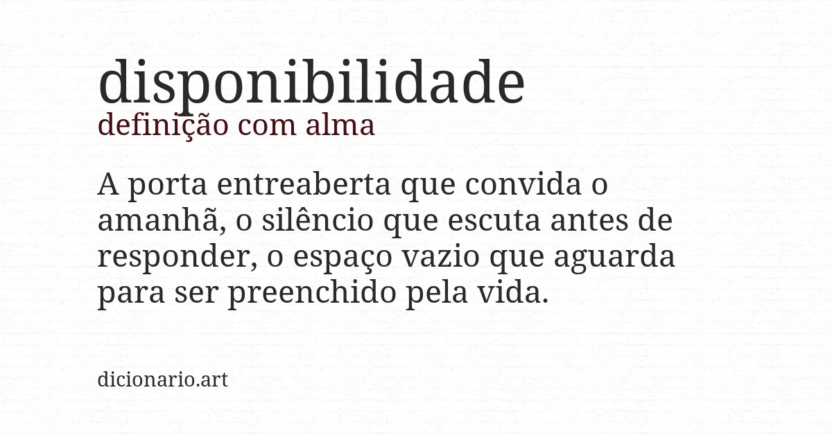 Definição com alma de disponibilidade