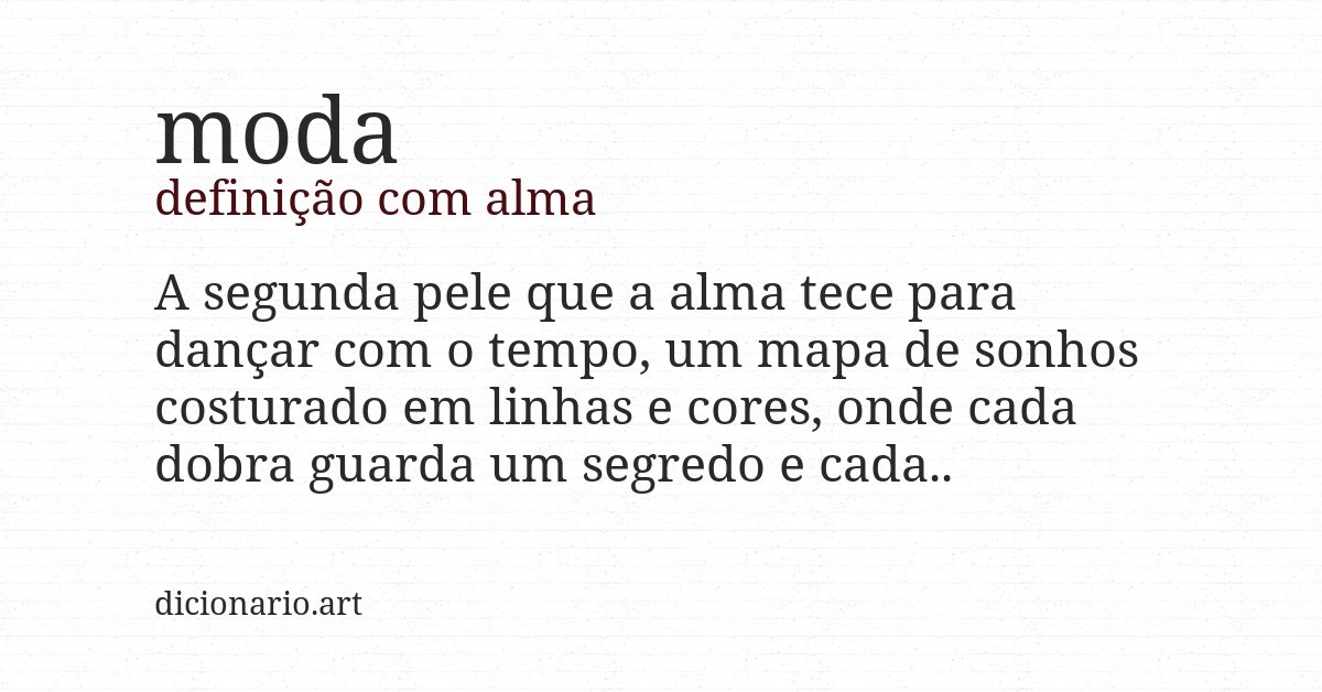 Definição com alma de moda