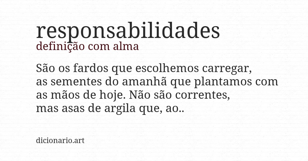 Definição com alma de responsabilidades