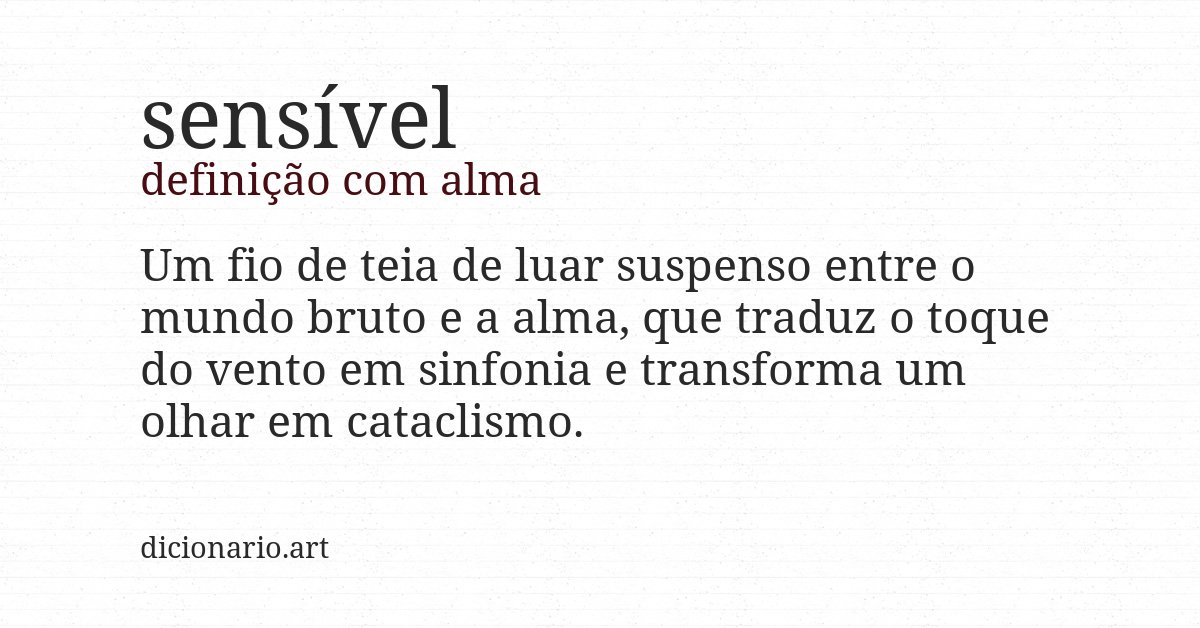 Definição com alma de sensível