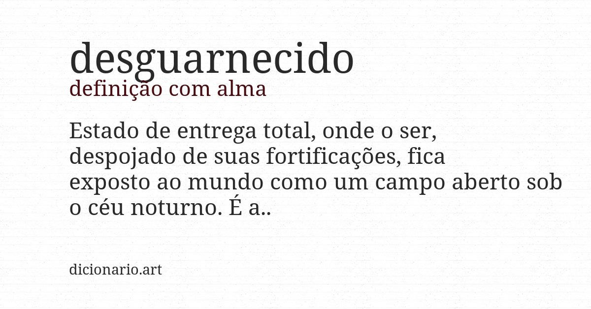 Definição com alma de desguarnecido