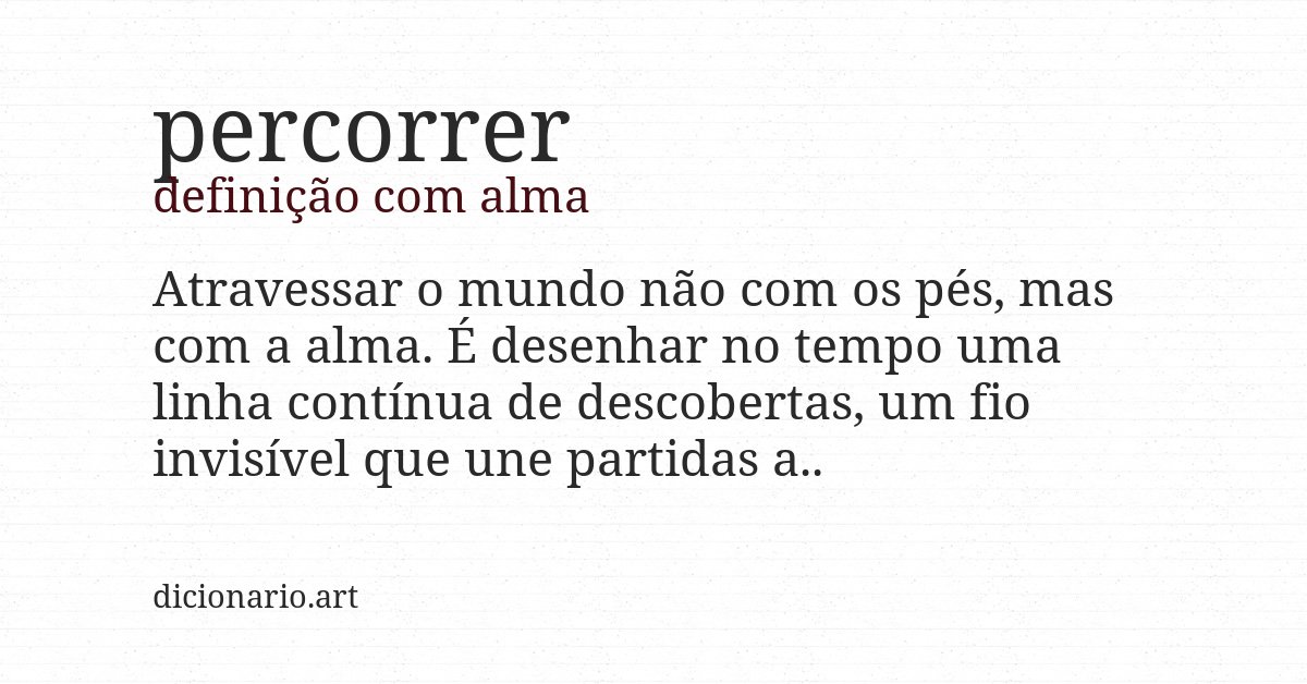 Definição com alma de percorrer