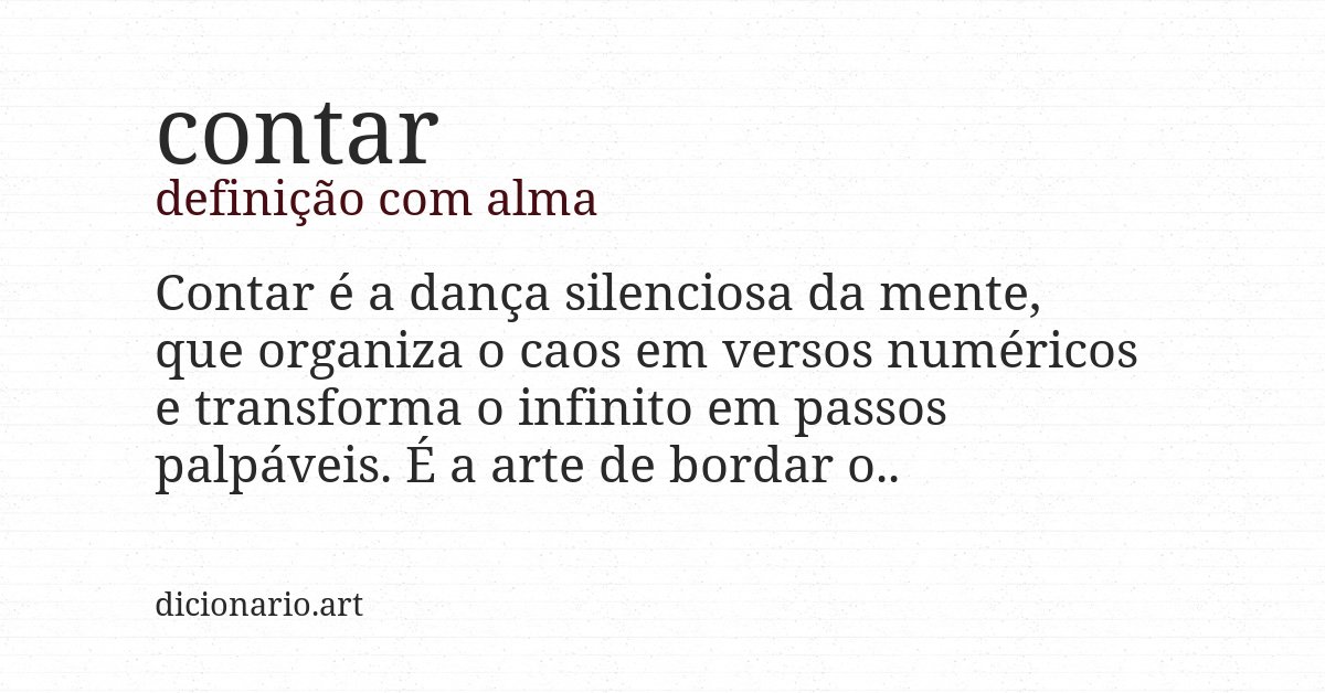 Definição com alma de contar