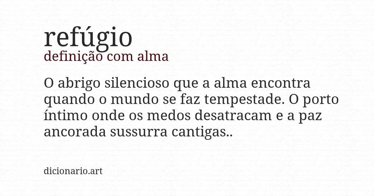 Definição com alma de refúgio