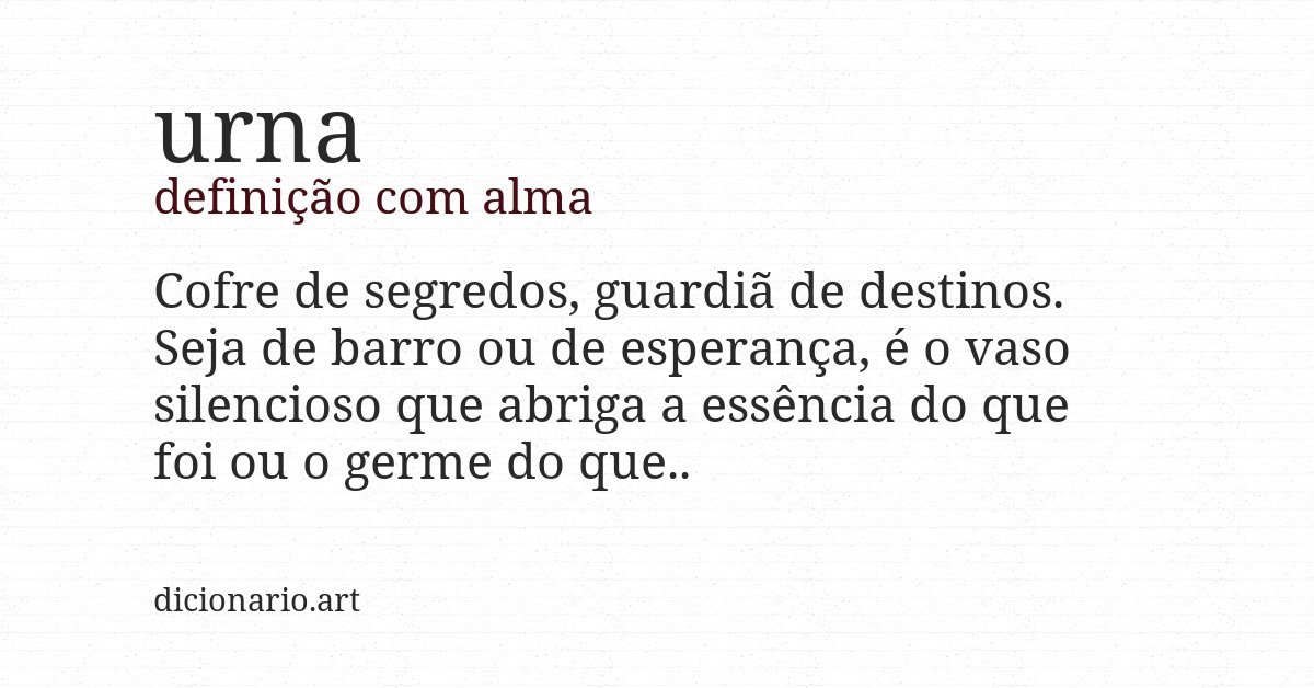 Definição com alma de urna