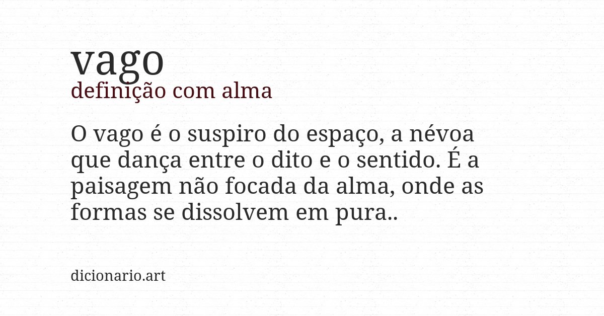 Definição com alma de vago