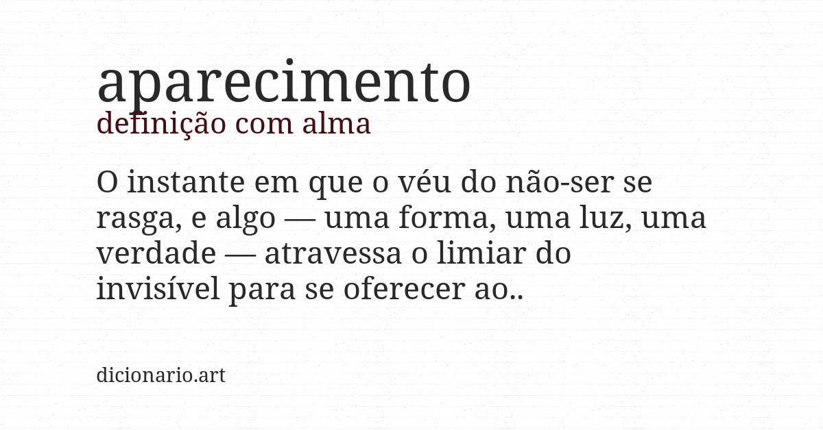 Definição com alma de aparecimento