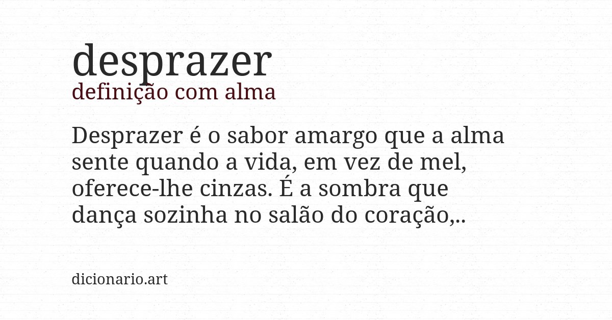 Definição com alma de desprazer