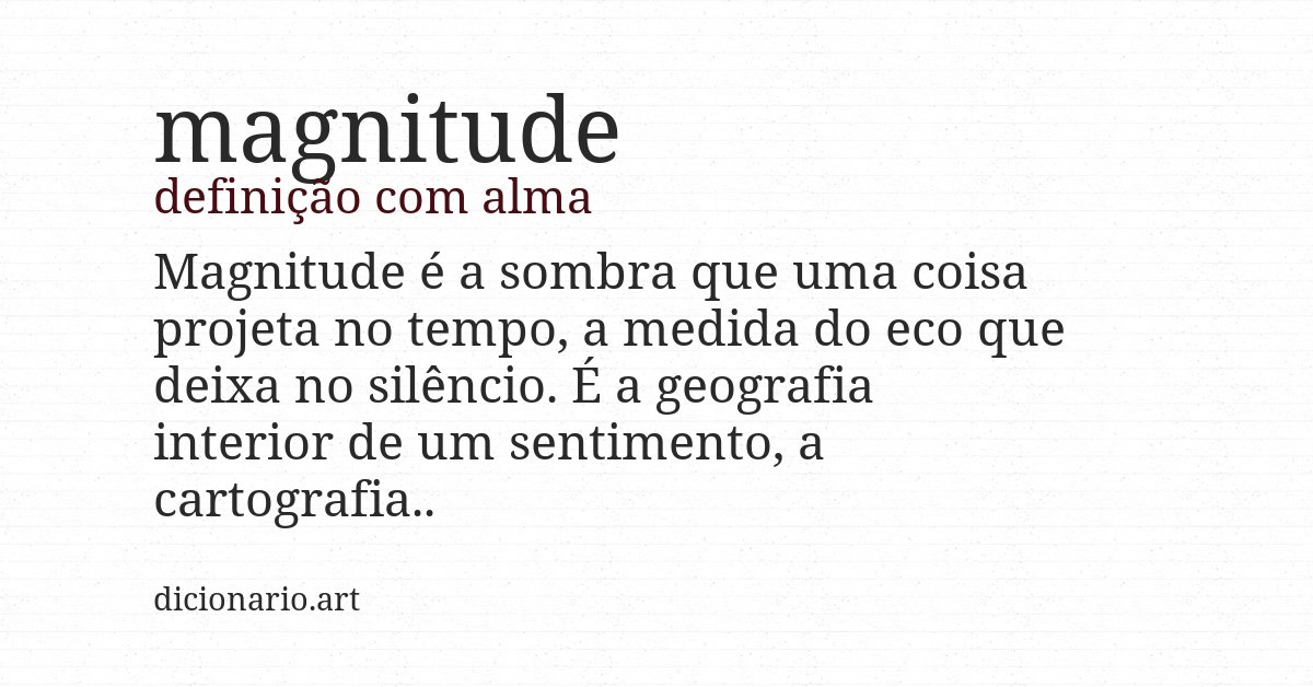 Definição com alma de magnitude