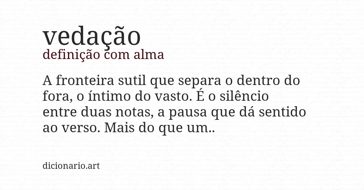 Definição com alma de vedação