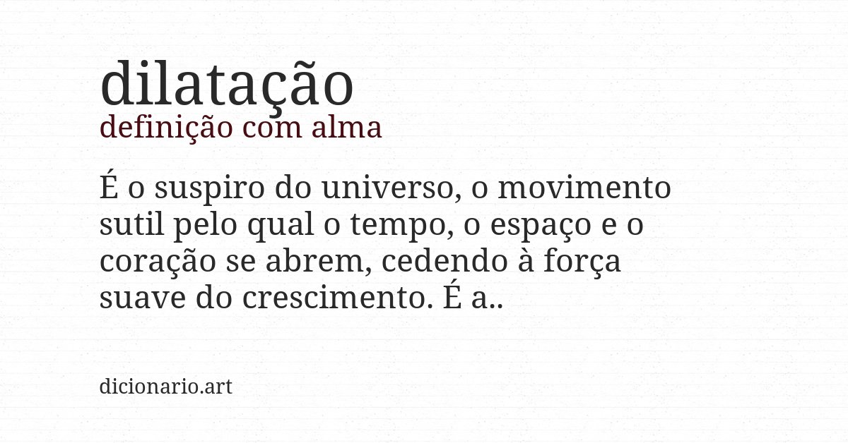 Definição com alma de dilatação